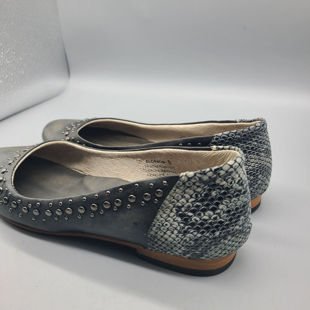 Freebird Blossom Studded Leather Sz 9 Ballet Flats Gray Shoes New/ Defect - Picture 5 of 11